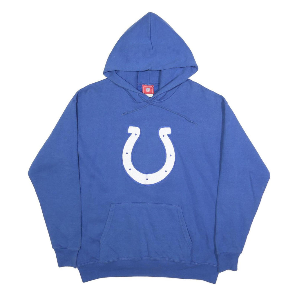 NFL Mens Blue Hoodie M Cotton Blend Pullover Hooded Sweatshirt Sportswear
