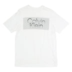 CALVIN KLEIN Mens White S Graphic T-Shirt Short Sleeve Crew Neck Logo Print