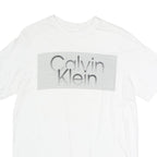 CALVIN KLEIN Mens White S Graphic T-Shirt Short Sleeve Crew Neck Logo Print