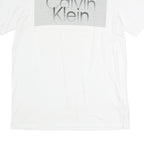 CALVIN KLEIN Mens White S Graphic T-Shirt Short Sleeve Crew Neck Logo Print