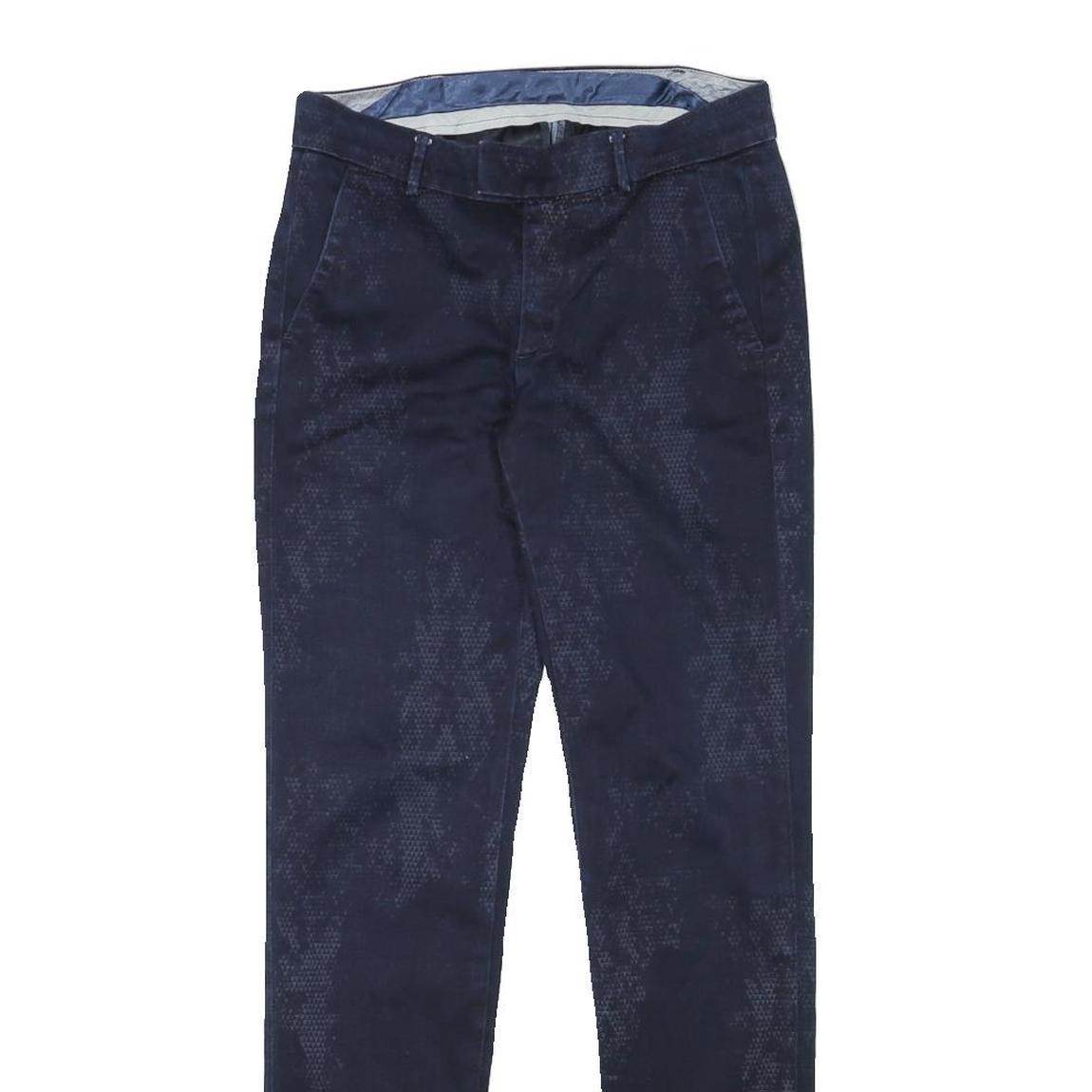 7 FOR ALL MANKIND Womens Cotton Blend Navy Slim Skinny Trousers W27 L30 Stylish