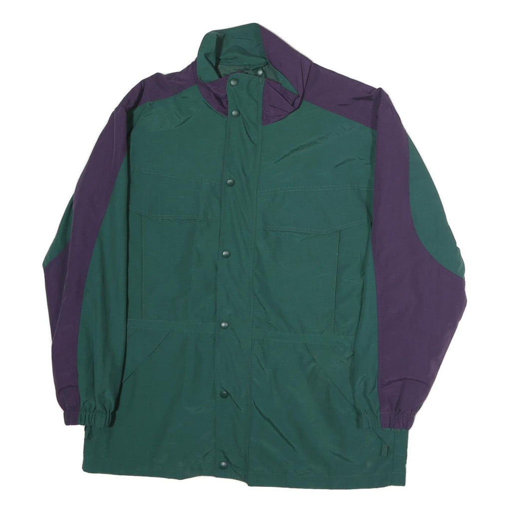 LOVING Mens Green & Purple Jacket M Polyester Zip Outdoor Casual