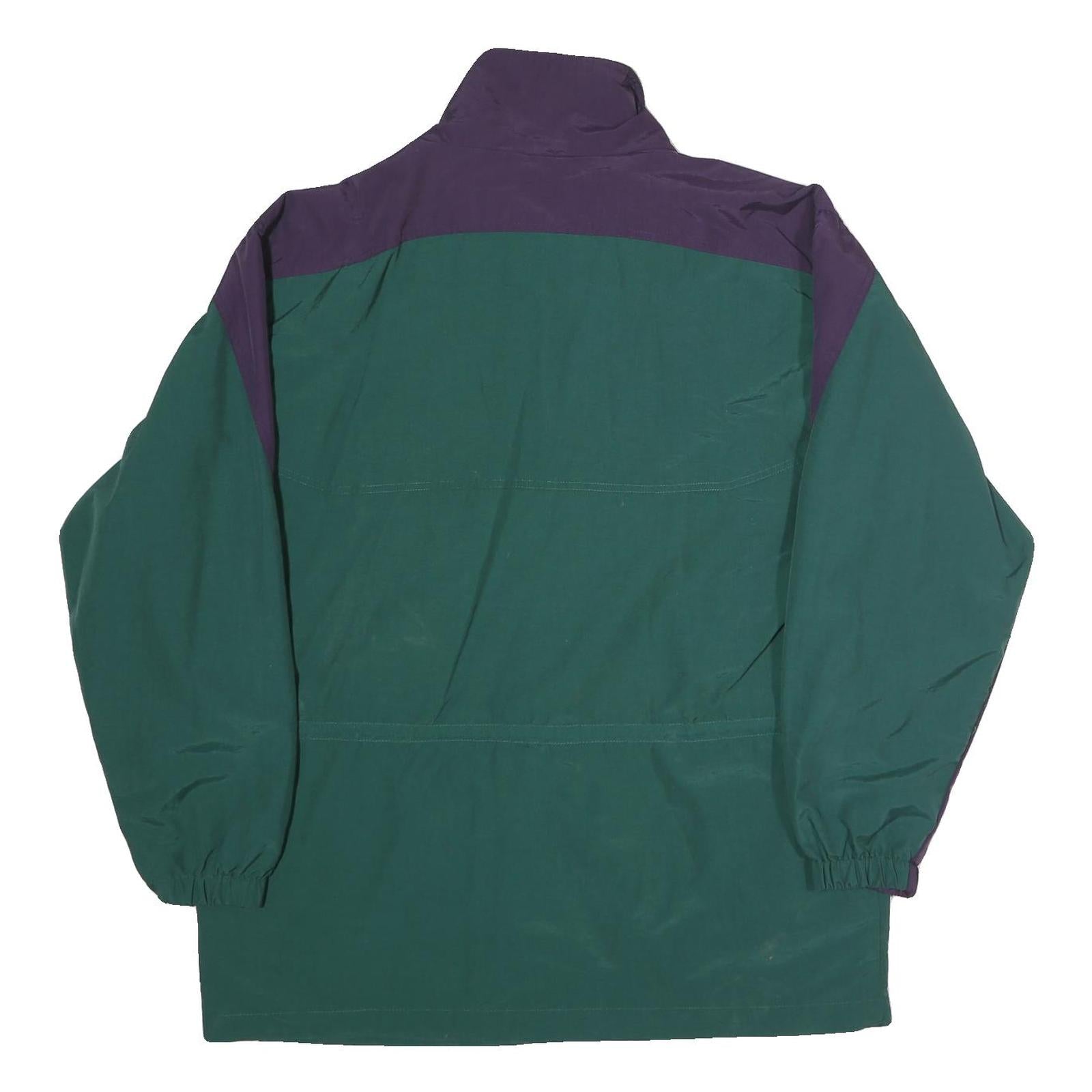 LOVING Mens Green & Purple Jacket M Polyester Zip Outdoor Casual