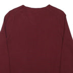 TOMMY HILFIGER Boys Maroon Plain V Neck Basic Knit Jumper L Cotton Blend