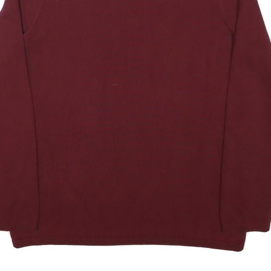 TOMMY HILFIGER Boys Maroon Plain V Neck Basic Knit Jumper L Cotton Blend