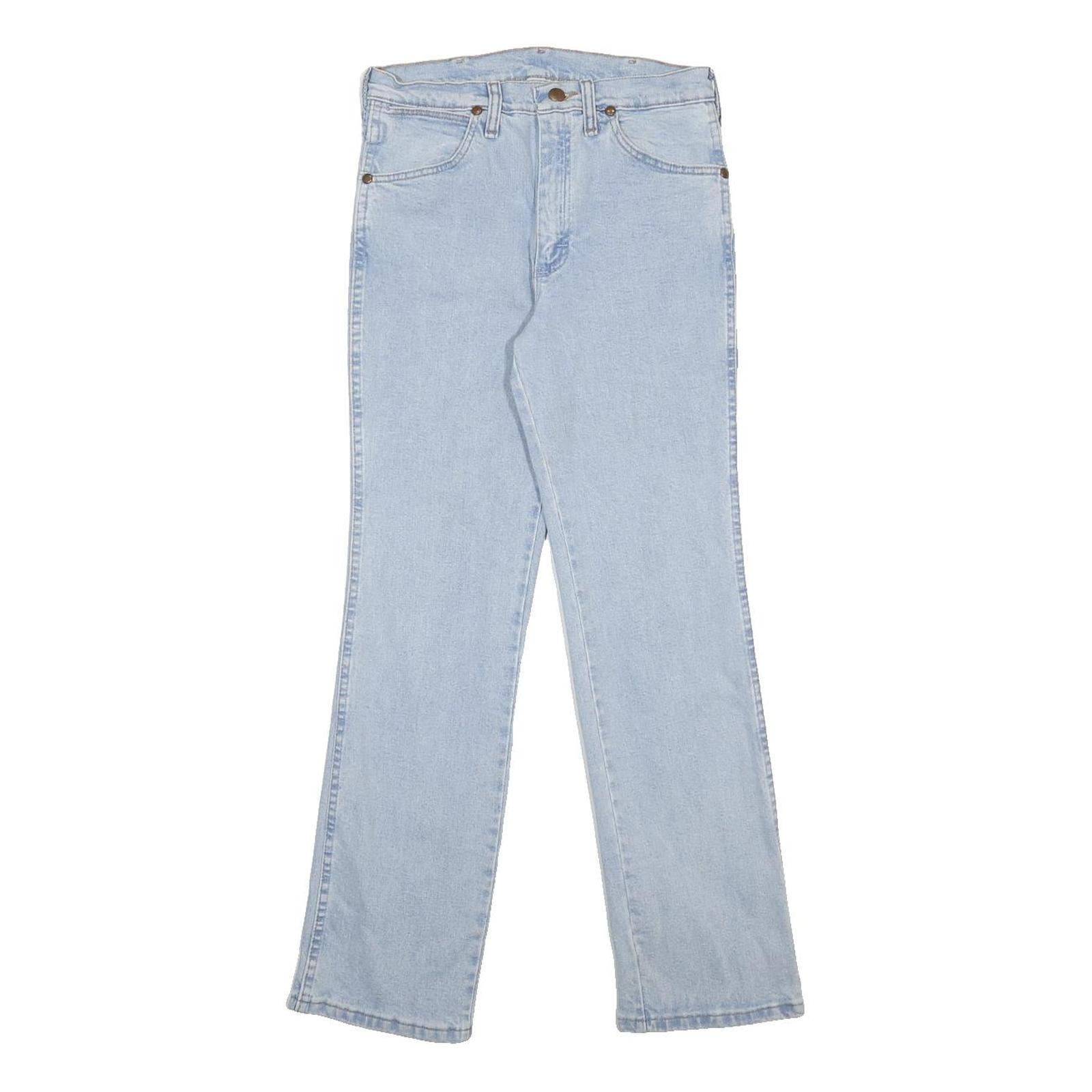WRANGLER Womens Blue Regular Straight Denim Light W29 L30 Classic Cotton Blend