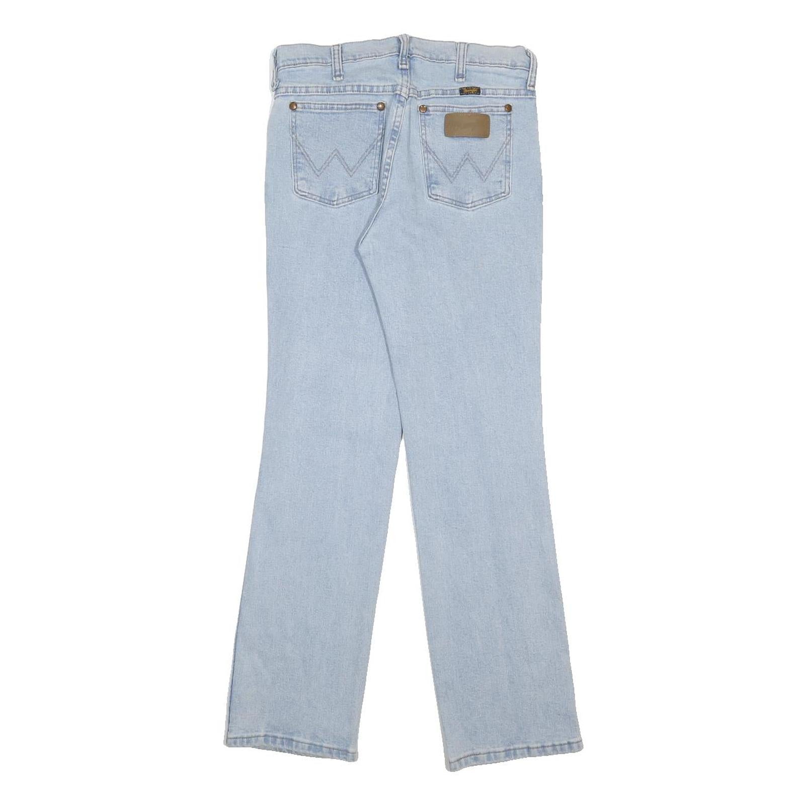 WRANGLER Womens Blue Regular Straight Denim Light W29 L30 Classic Cotton Blend