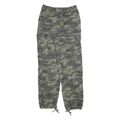 BAC Womens Cotton Blend Green Camouflage Regular Fit Tapered Trousers W24 L29