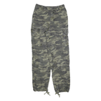 BAC Womens Cotton Blend Green Camouflage Regular Fit Tapered Trousers W24 L29