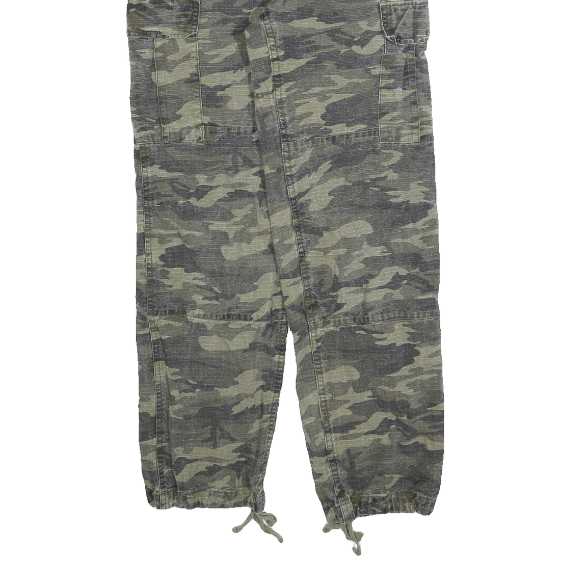 BAC Womens Cotton Blend Green Camouflage Regular Fit Tapered Trousers W24 L29