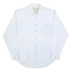 VINCI Mens White Casual Shirt M Cotton Blend Button Down Long Sleeve