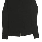 CALVIN KLEIN Womens Black Zip Front Top Long Sleeve V-Neck XS Slim Fit