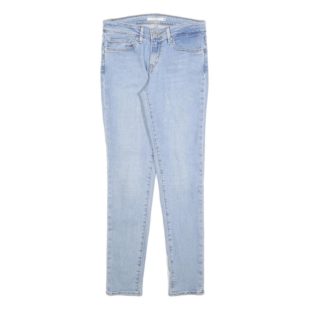 LEVI'S 711 Womens Jeans Blue Slim Skinny Denim Light W28 L32 Cotton Blend Zip