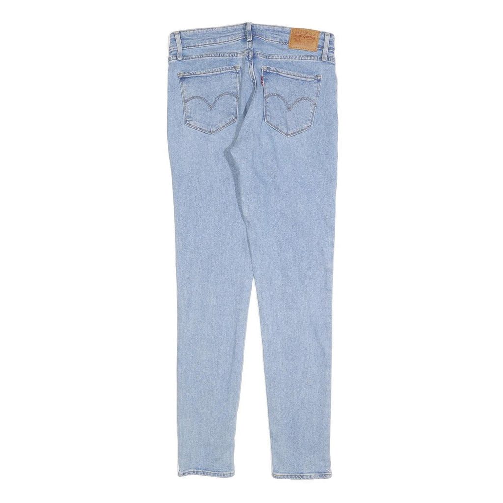LEVI'S 711 Womens Jeans Blue Slim Skinny Denim Light W28 L32 Cotton Blend Zip