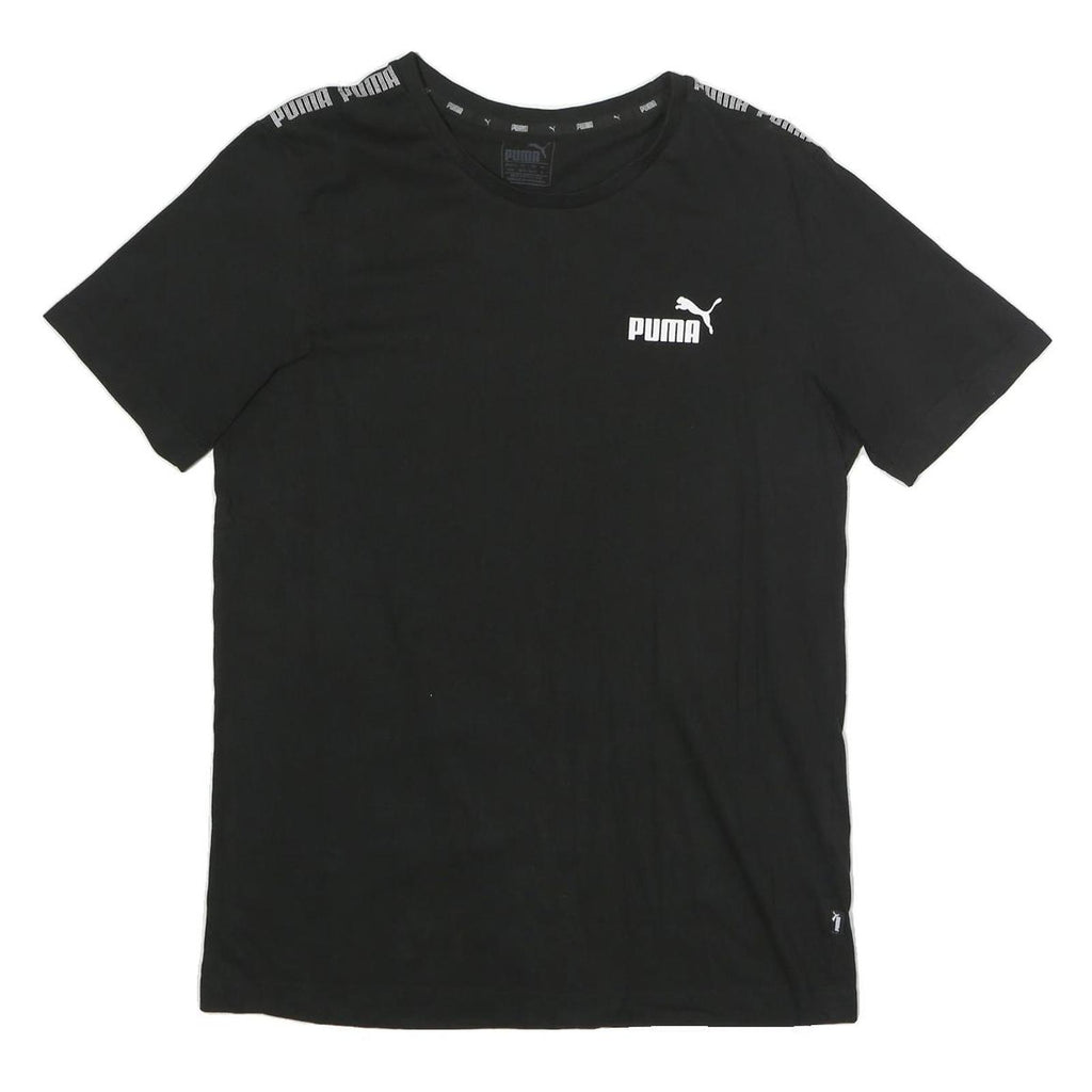 PUMA Mens Black Graphic T-Shirt M Short Sleeve Crew Neck Logo Print
