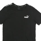 PUMA Mens Black Graphic T-Shirt M Short Sleeve Crew Neck Logo Print