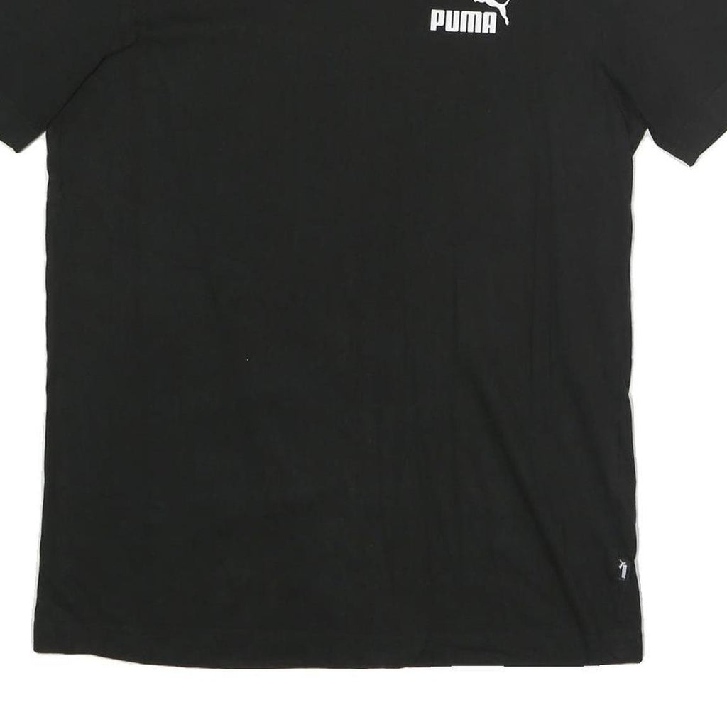 PUMA Mens Black Graphic T-Shirt M Short Sleeve Crew Neck Logo Print