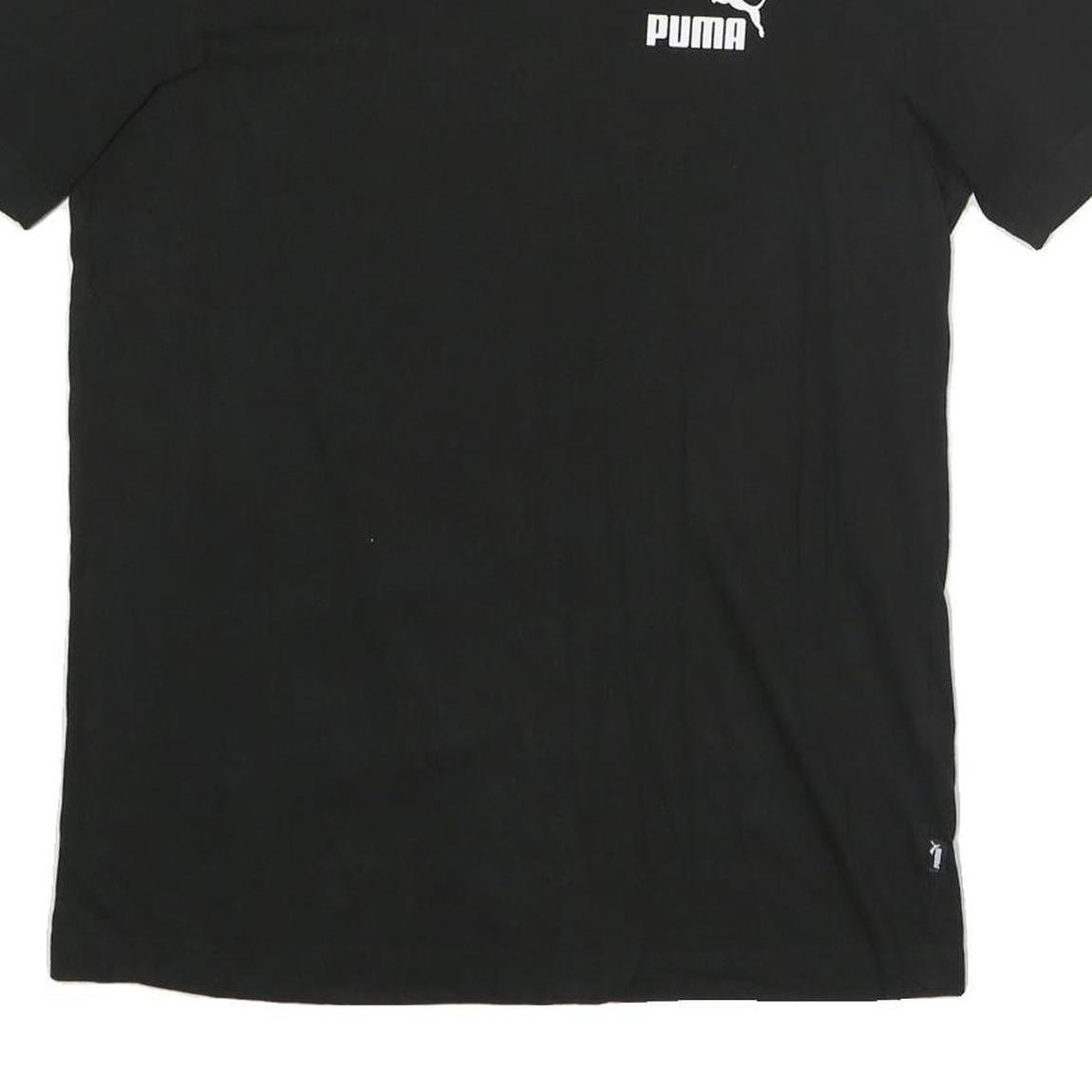PUMA Mens Black Graphic T-Shirt M Short Sleeve Crew Neck Logo Print