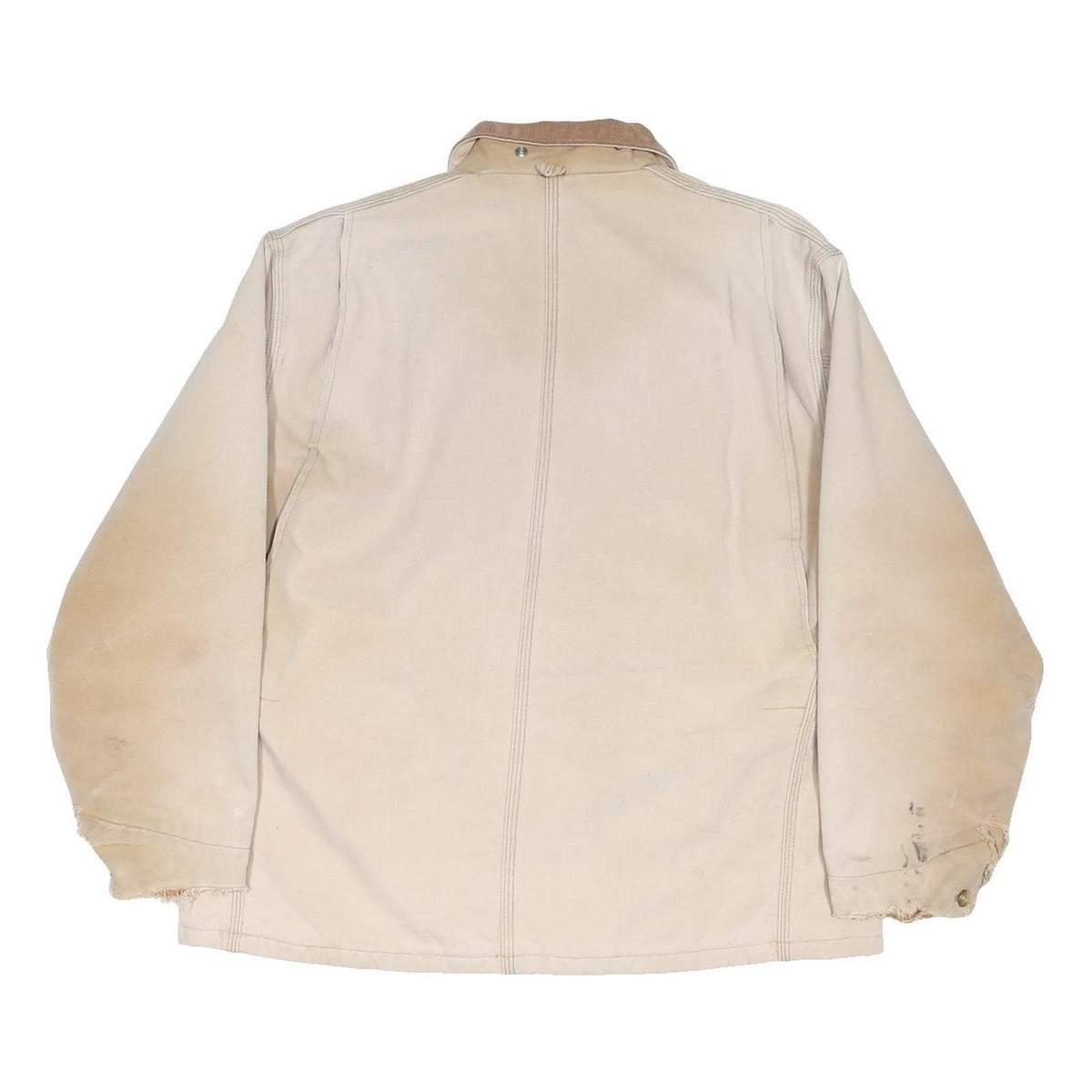 CARHARTT Mens Beige Workwear Jacket XL Cotton Blend Button Closure Durable
