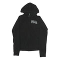 PUMA Womens Black Hoodie S Full Zip Cotton Blend Casual Sportswear