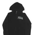 PUMA Womens Black Hoodie S Full Zip Cotton Blend Casual Sportswear