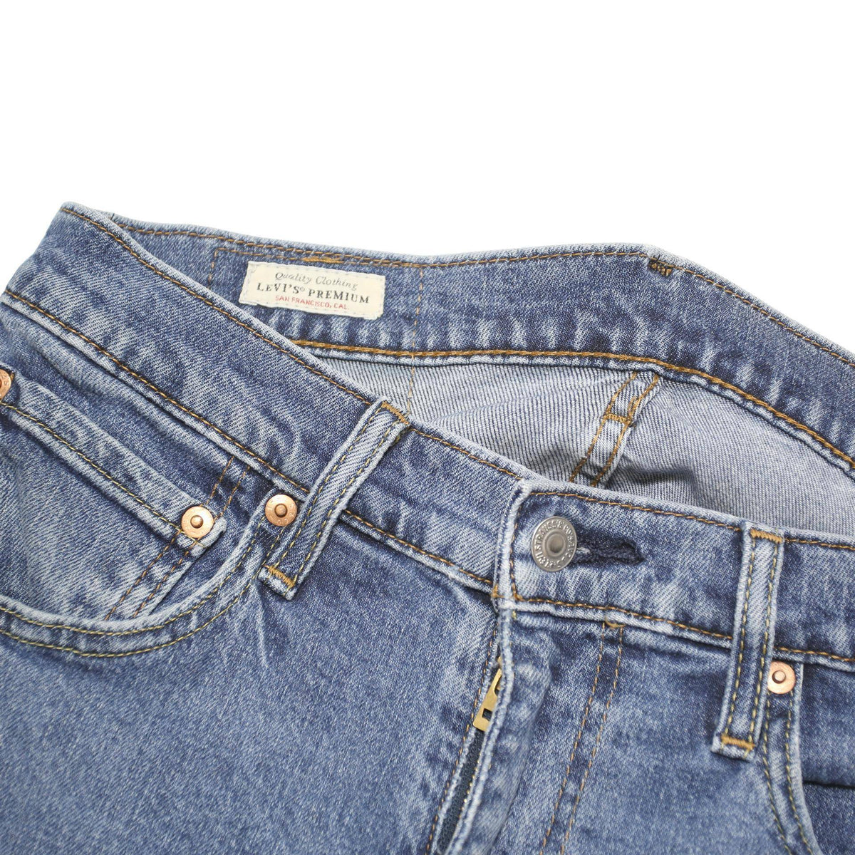 LEVI'S 512 Mens Jeans Blue Regular Slim Denim Medium W32 L33 Classic Button Fly