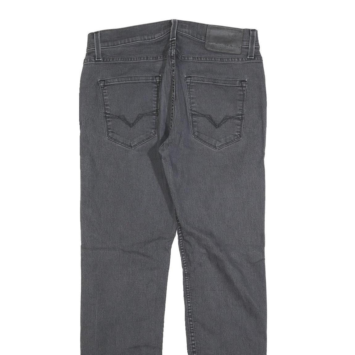 GUESS Mens Slim Grey Denim Jeans W33 L31 Stylish Cotton Blend Zip Closure