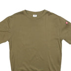Mens Olive Plain Cotton Blend T-Shirt M Short Sleeve Crew Neck Basic Casual