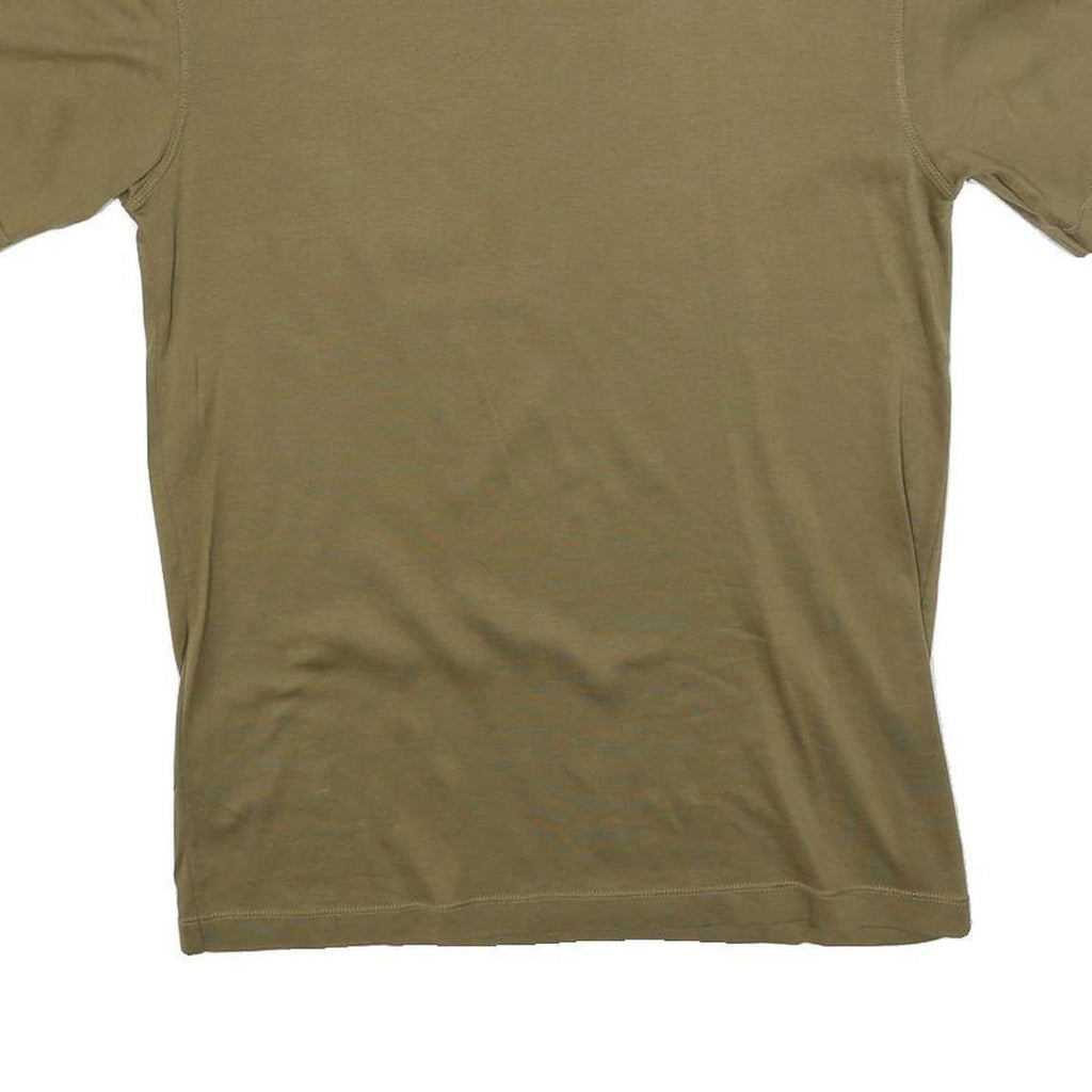 Mens Olive Plain Cotton Blend T-Shirt M Short Sleeve Crew Neck Basic Casual