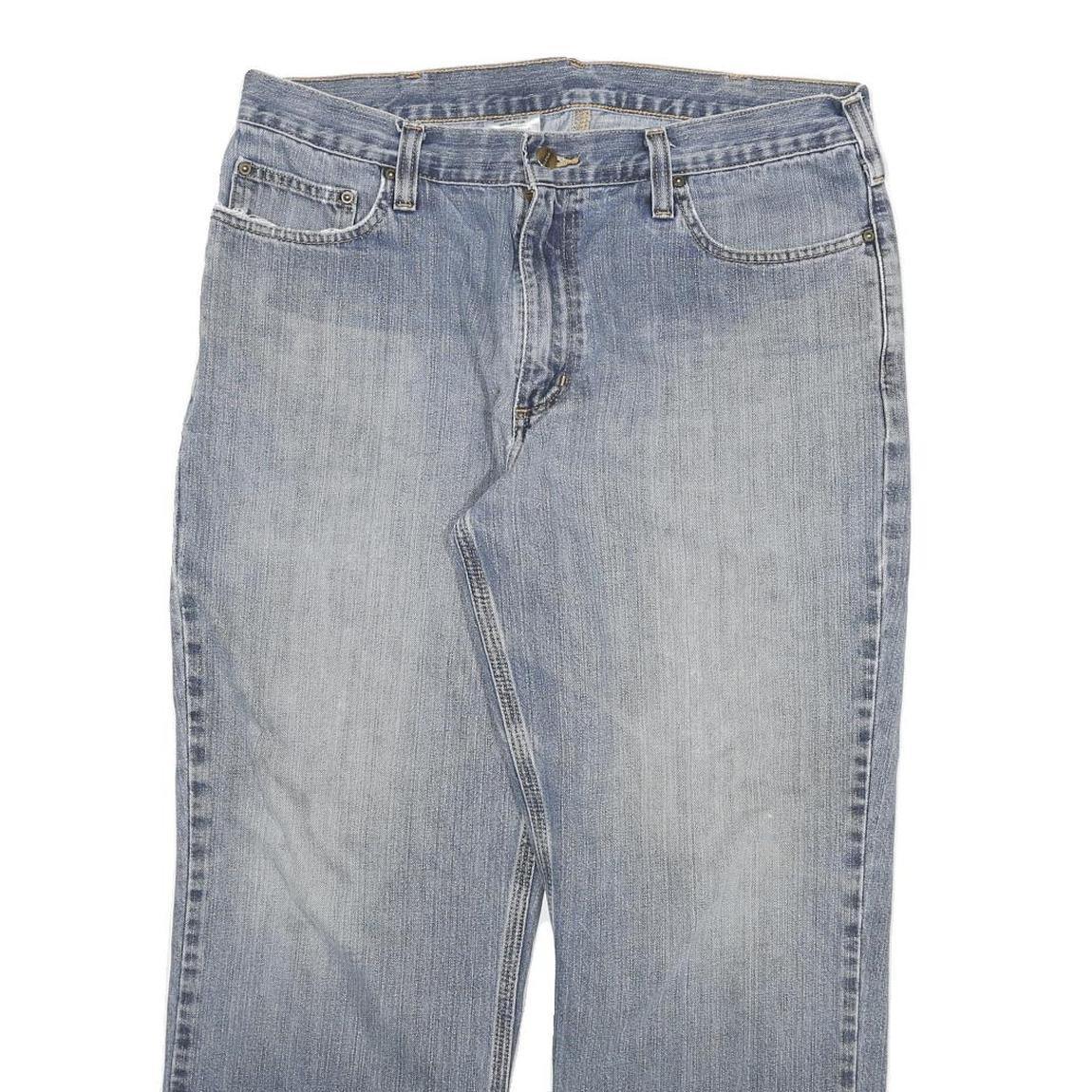 CARHARTT Mens Jeans Blue Relaxed Straight Denim Medium W36 L27 Workwear Zip