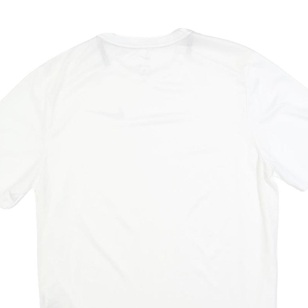 NIKE Mens White Running T-Shirt M Short Sleeve Crew Neck Performance