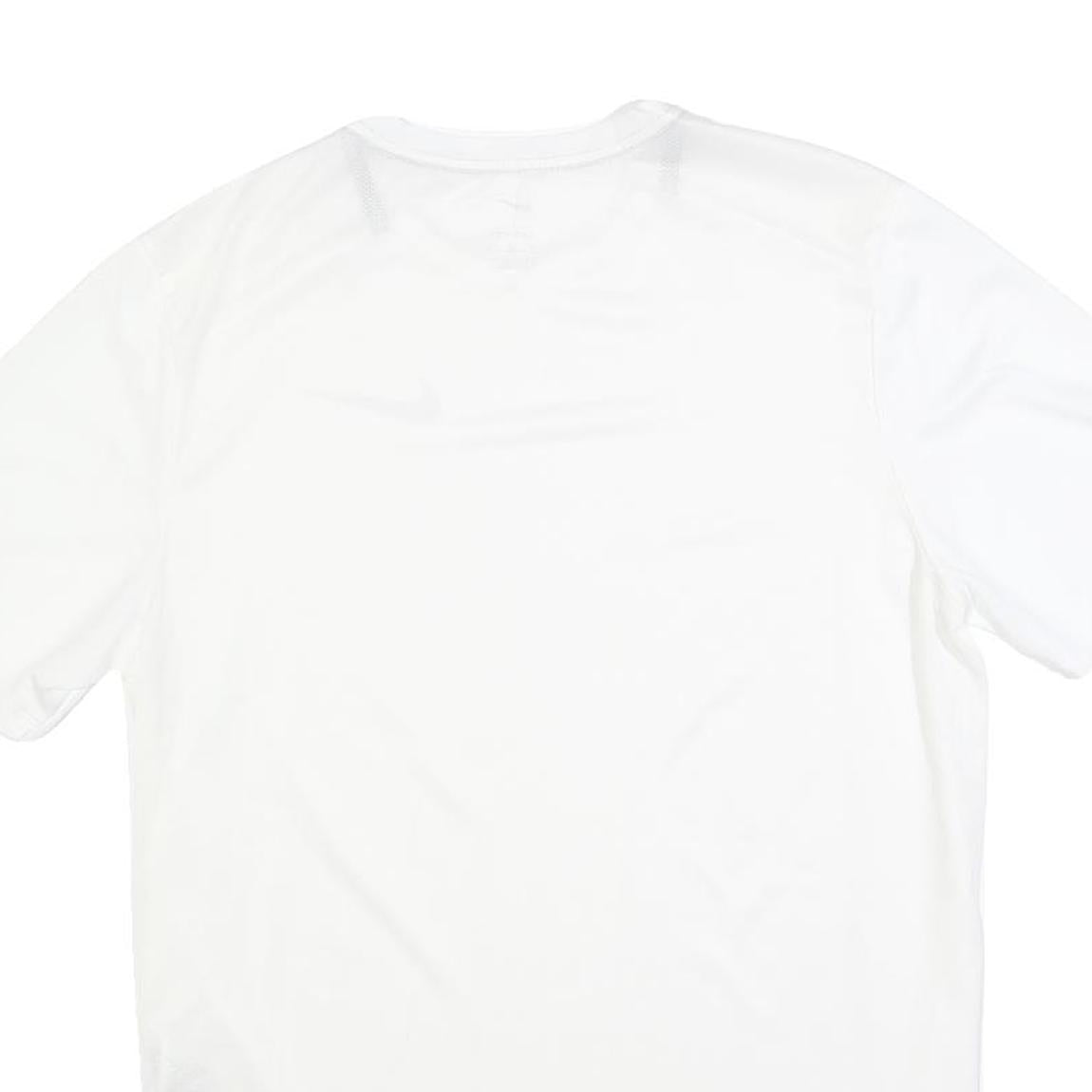 NIKE Mens White Running T-Shirt M Short Sleeve Crew Neck Performance