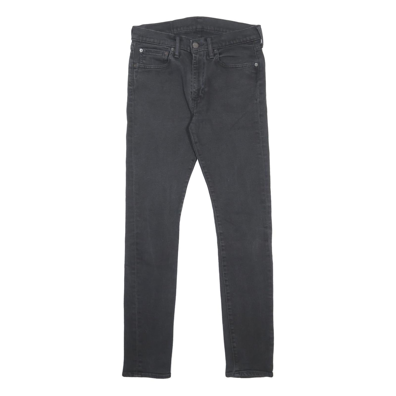 LEVI'S 519 Slim Mens Jeans Black Denim W29 L32 Cotton Blend Zip