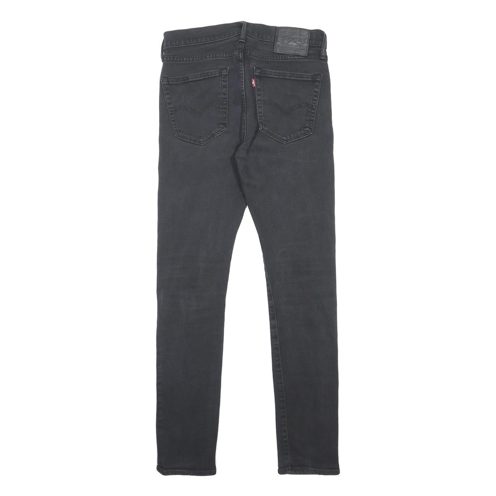 LEVI'S 519 Slim Mens Jeans Black Denim W29 L32 Cotton Blend Zip