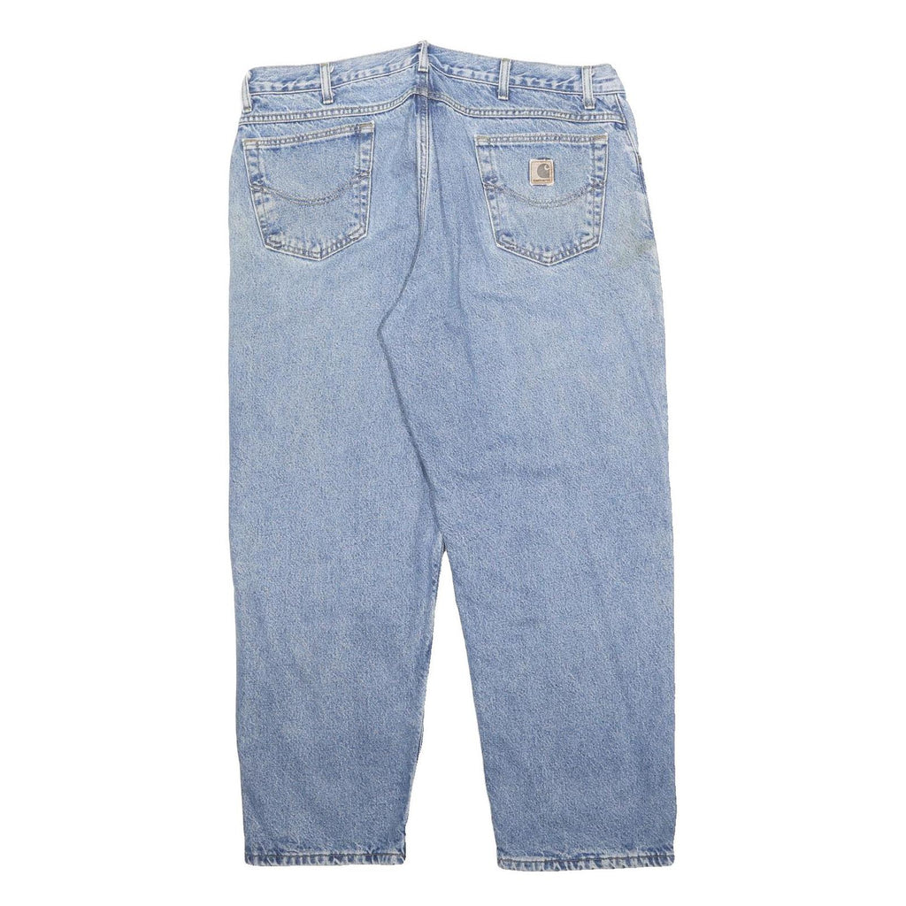 CARHARTT Blanket Lined Mens Jeans Blue Regular Denim Light W38 L28 Classic Zip