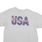 CHAMPION Mens Grey USA Graphic T-Shirt XL Short Sleeve Crew Neck Cotton Blend
