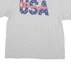 CHAMPION Mens Grey USA Graphic T-Shirt XL Short Sleeve Crew Neck Cotton Blend