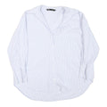 ZARA Womens Blue & White Striped Shirt S Cotton Blend Casual Long Sleeve