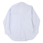 ZARA Womens Blue & White Striped Shirt S Cotton Blend Casual Long Sleeve