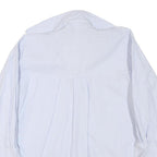 ZARA Womens Blue & White Striped Shirt S Cotton Blend Casual Long Sleeve