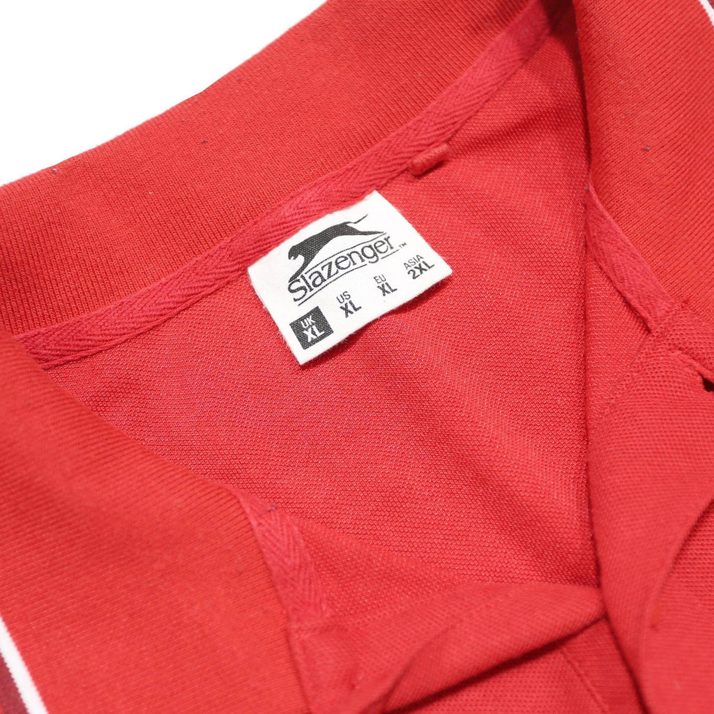SLAZENGER Mens Red Polo Shirt XL Short Sleeve Plain Sport Casual