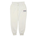 FILA Mens Joggers White S W28 L28 Cotton Blend Regular Tapered Comfort Style