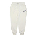 FILA Mens Joggers White S W28 L28 Cotton Blend Regular Tapered Comfort Style