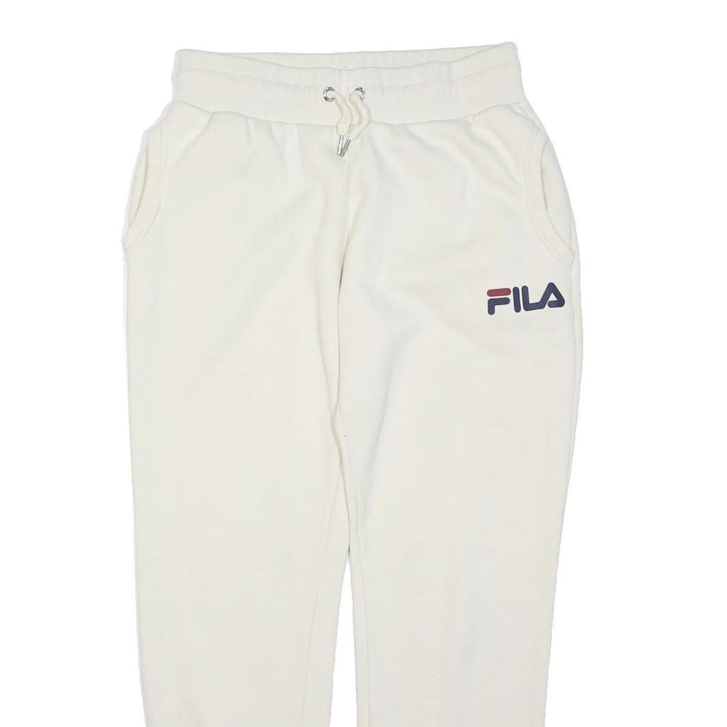 FILA Mens Joggers White S W28 L28 Cotton Blend Regular Tapered Comfort Style
