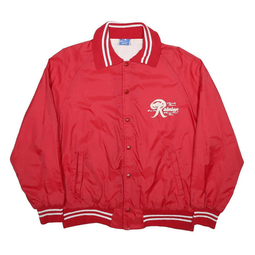 CHAMPION Mens Red Jacket XL Synthetic Plain Button Closure Classic Fit