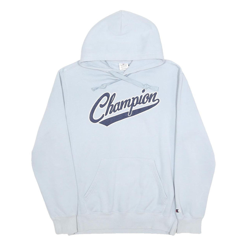 CHAMPION Womens Blue Hoodie M Cotton Blend Pullover Casual Sporty
