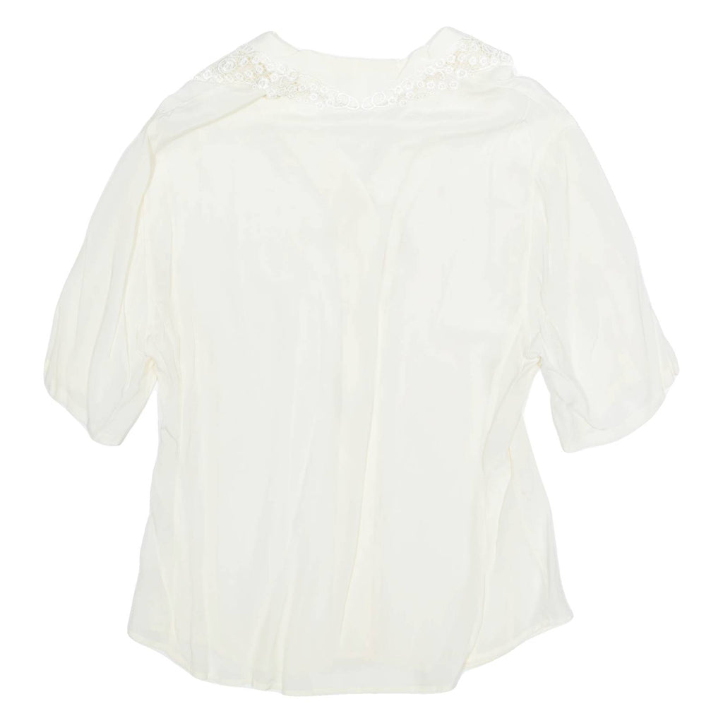 GABRIELLE Womens Blouse Cream V-Neck M