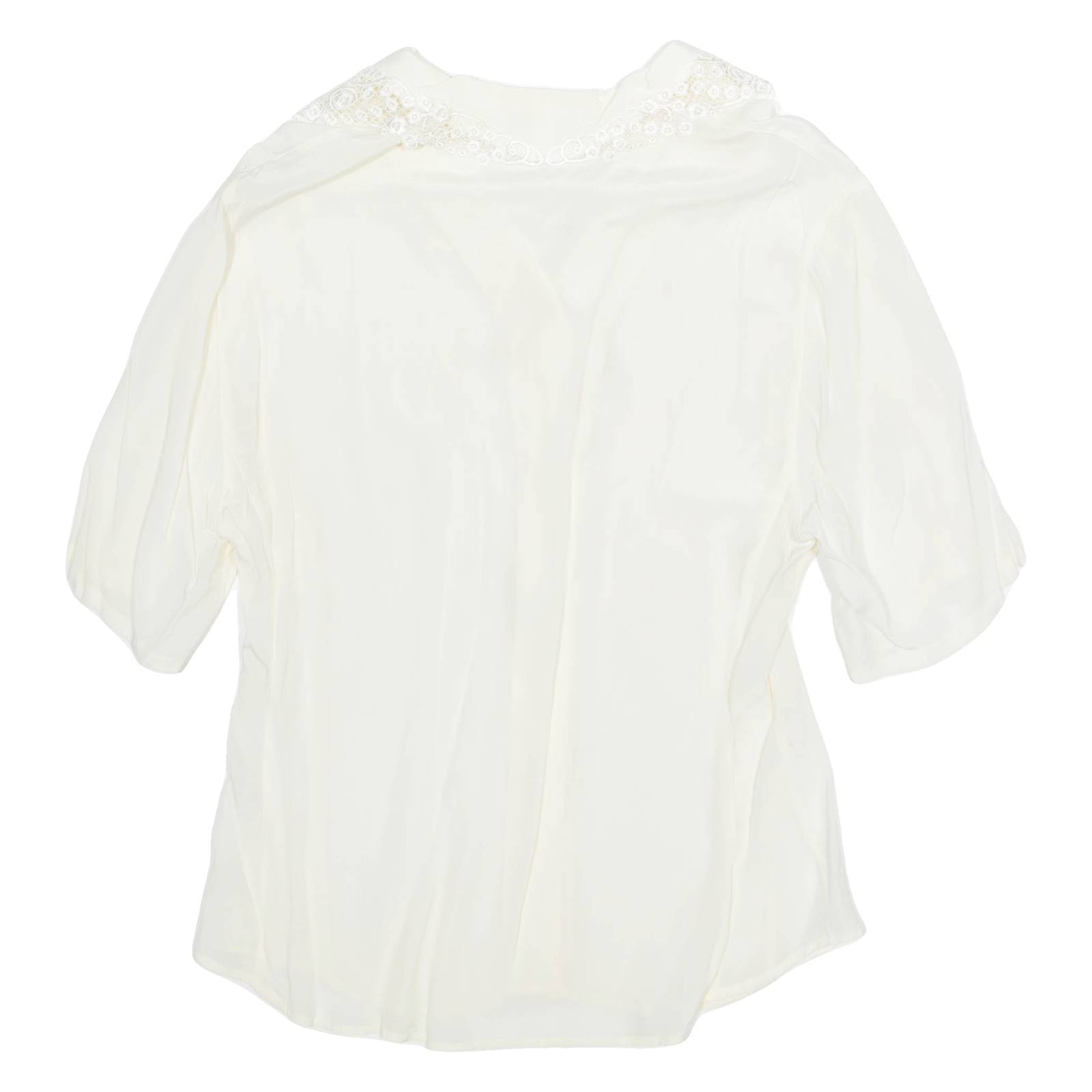 GABRIELLE Womens Blouse Cream V-Neck M