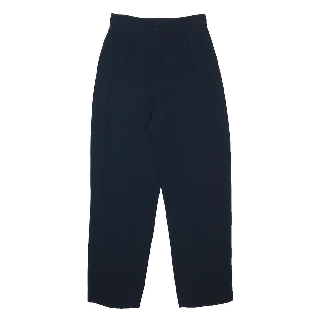 LANVIN Womens Viscose Navy Regular Fit Straight Leg Trousers W27 L28