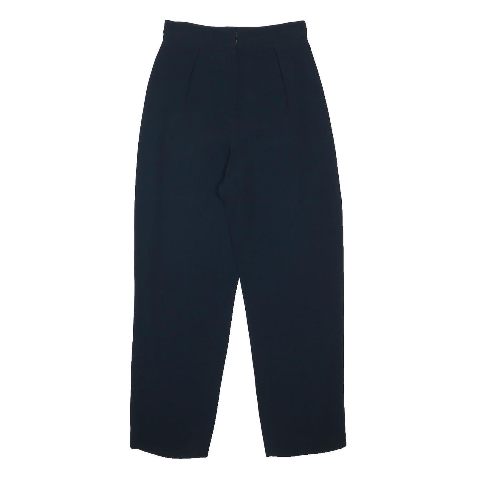 LANVIN Womens Viscose Navy Regular Fit Straight Leg Trousers W27 L28
